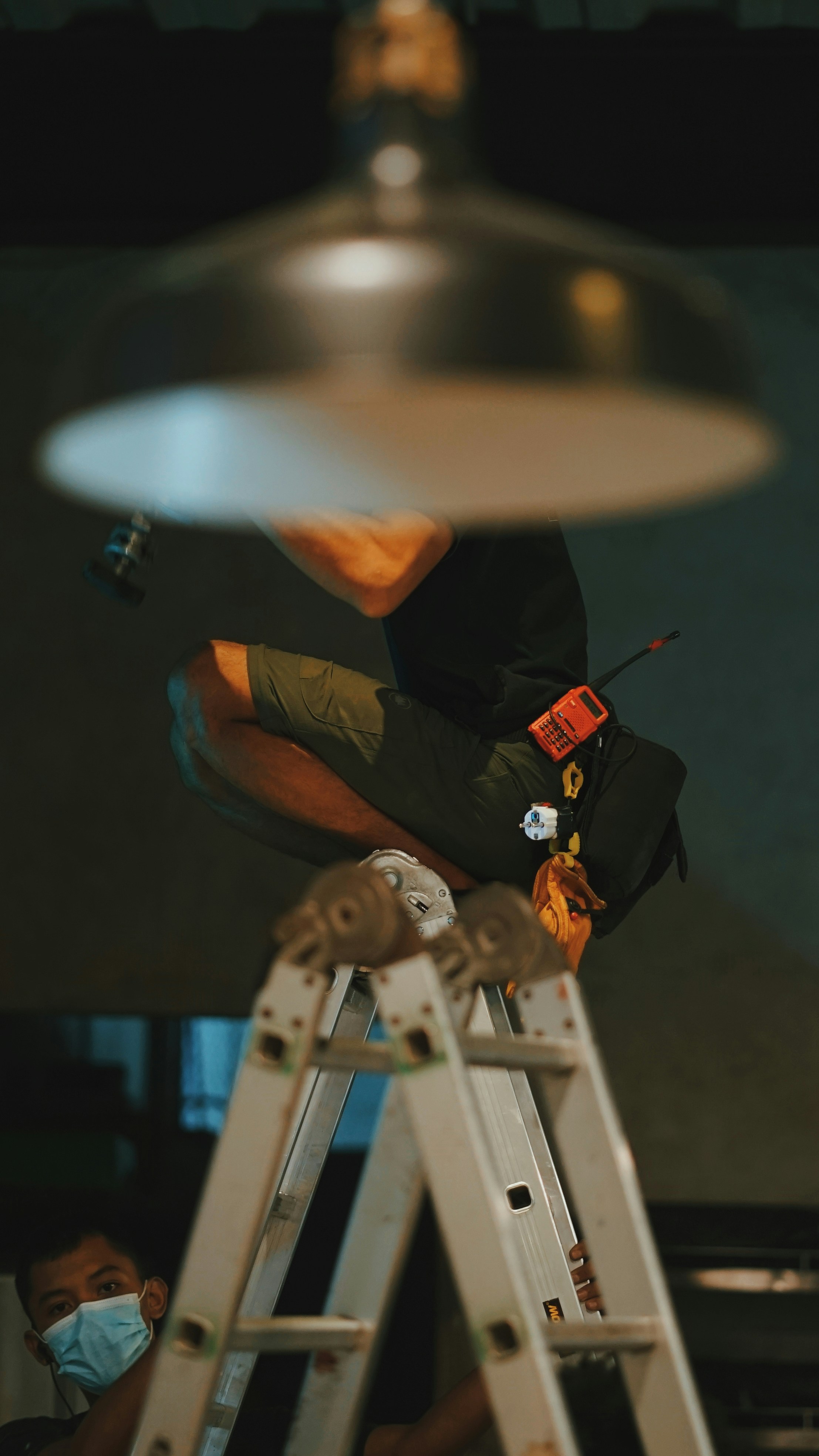 Wide work shot of handyman on a job in San Antonio